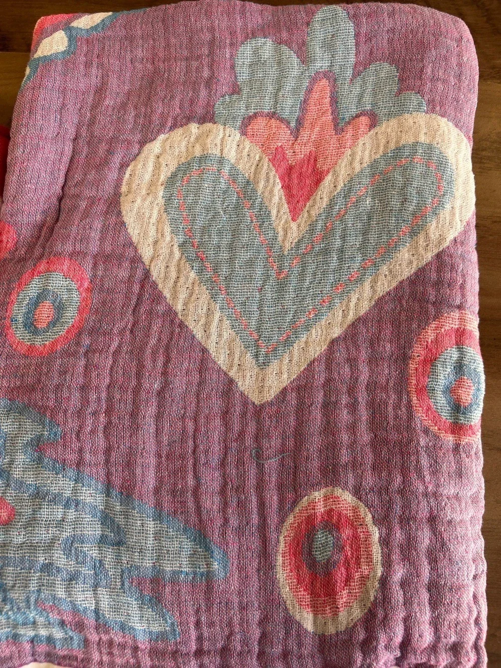 Dorm Colorful Heart Woven Throw Blanket Towel Curtain Home Decor NEW 44 x 74